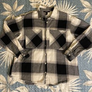 Forever 21 medium black and white plaid flannel